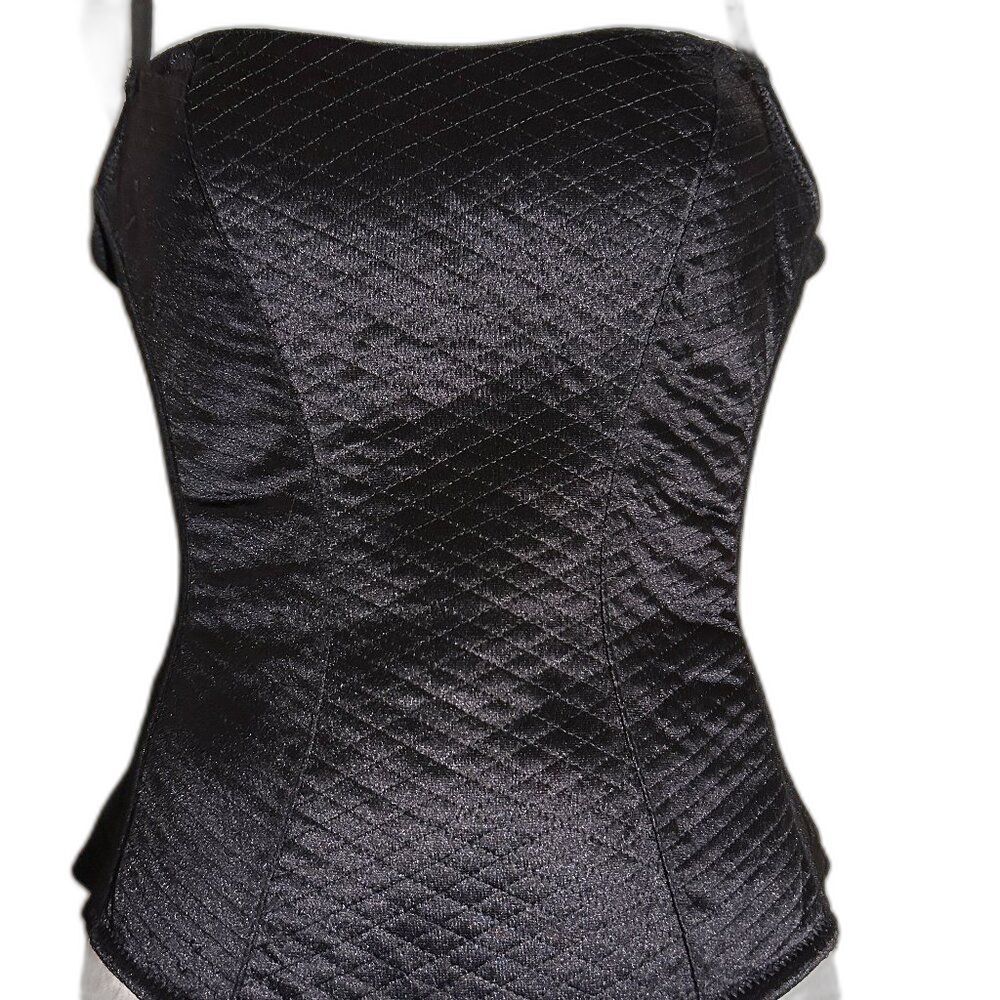 Native Intimates Vintage Y2K Black Quilted Corset Bustier Top Size 36B